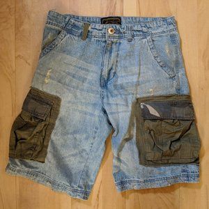 (32.5") Acknowledge Denim &  Camo Cargo Shorts